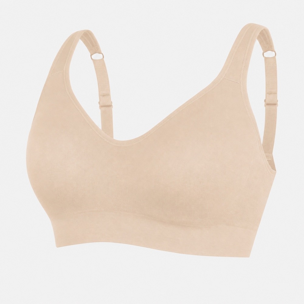 FeelinGirl Built In Cup Full Coverage Wireless Bra (LG) NEW Tan Comfort Support